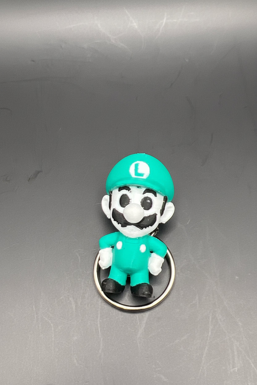 3D-Printed Luigi Keychain – Full-Color, Ready to Clip On