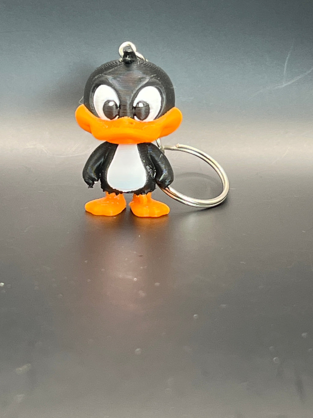 3D-Printed Black Duck Keychain – Full-Color, Ready to Clip On