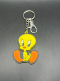 Tweety Bird keychain. Crafted from high-quality yellow, orange and gray PLA,