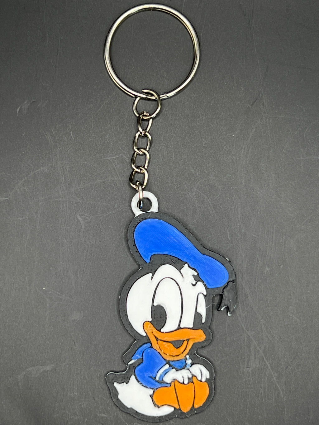 3D-Printed Donald Duck Halloween Pumpkin Keychain – Full-Color, Ready to Clip On