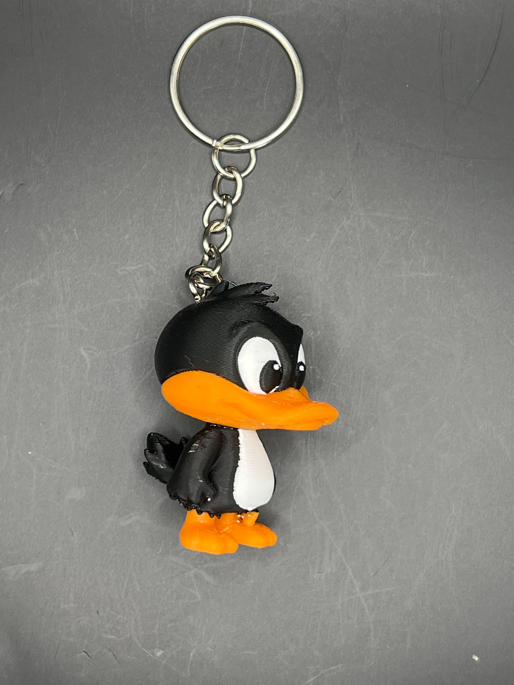 3D-Printed Black Duck Keychain – Full-Color, Ready to Clip On