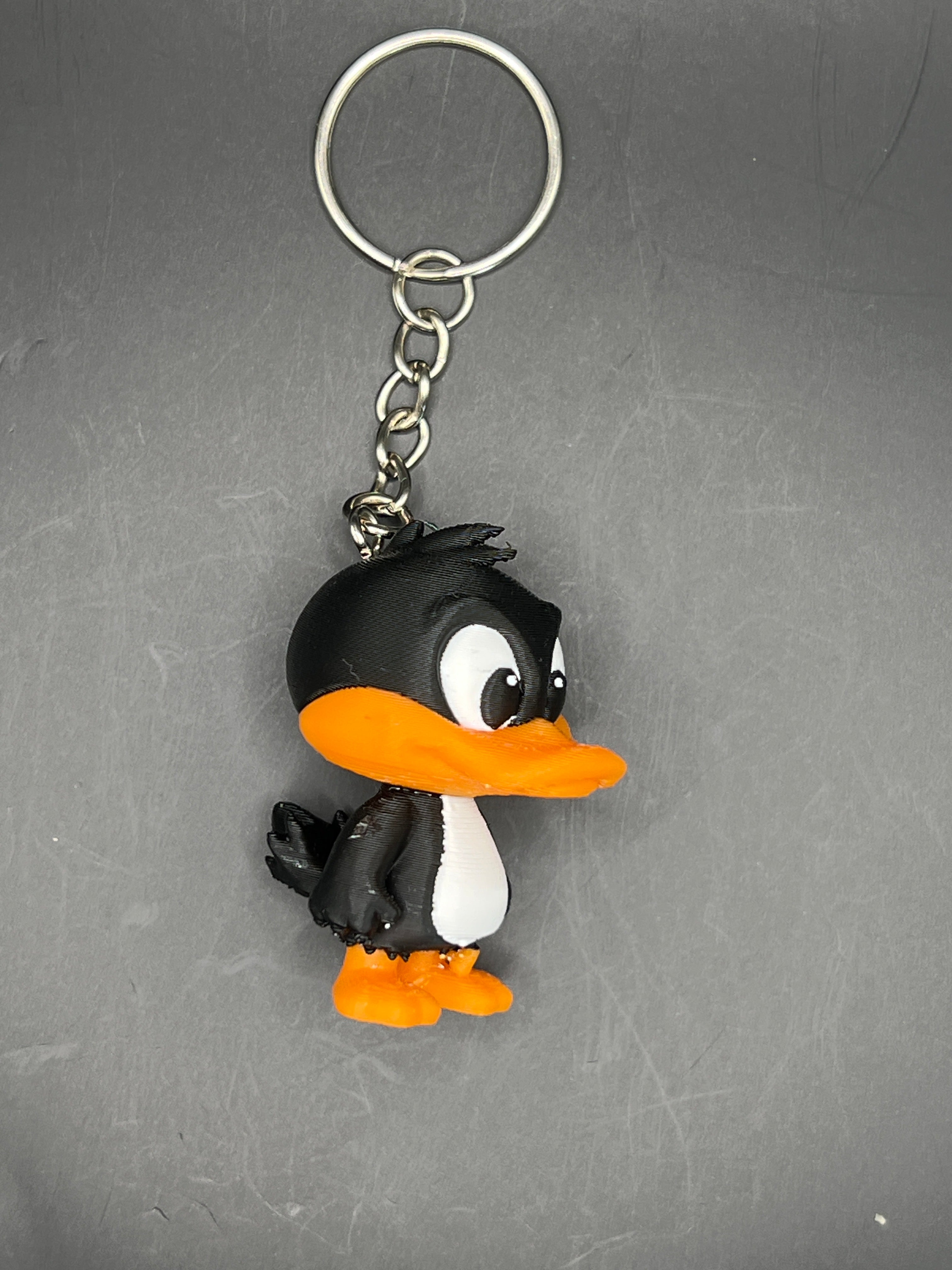 3D-Printed Black Duck Keychain – Full-Color, Ready to Clip On
