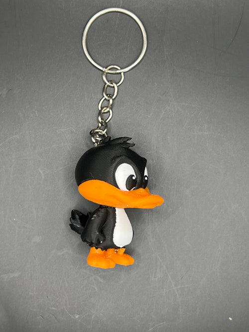 3D-Printed Black Duck Keychain – Full-Color, Ready to Clip On