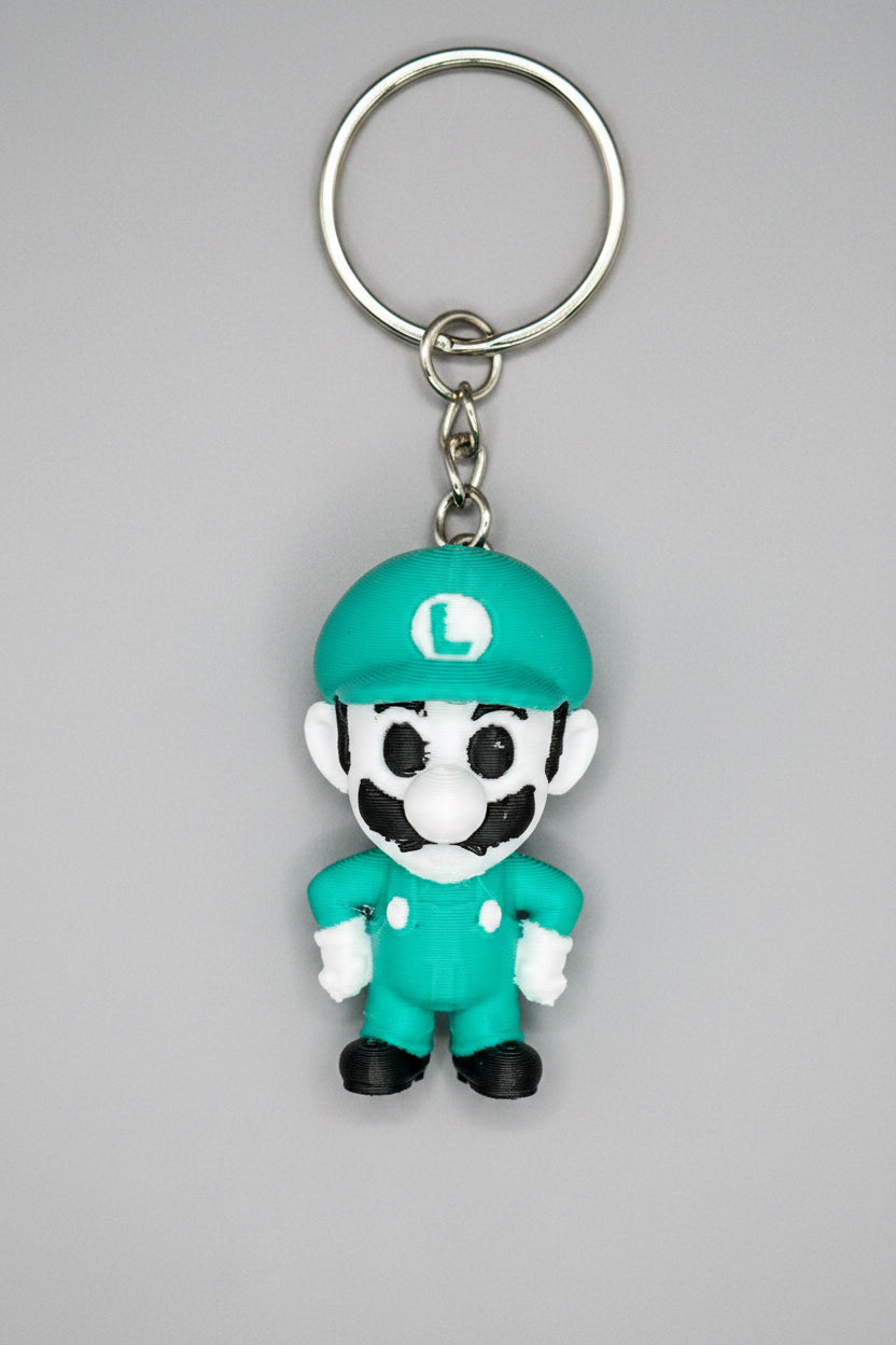 3D-Printed Luigi Keychain – Full-Color, Ready to Clip On