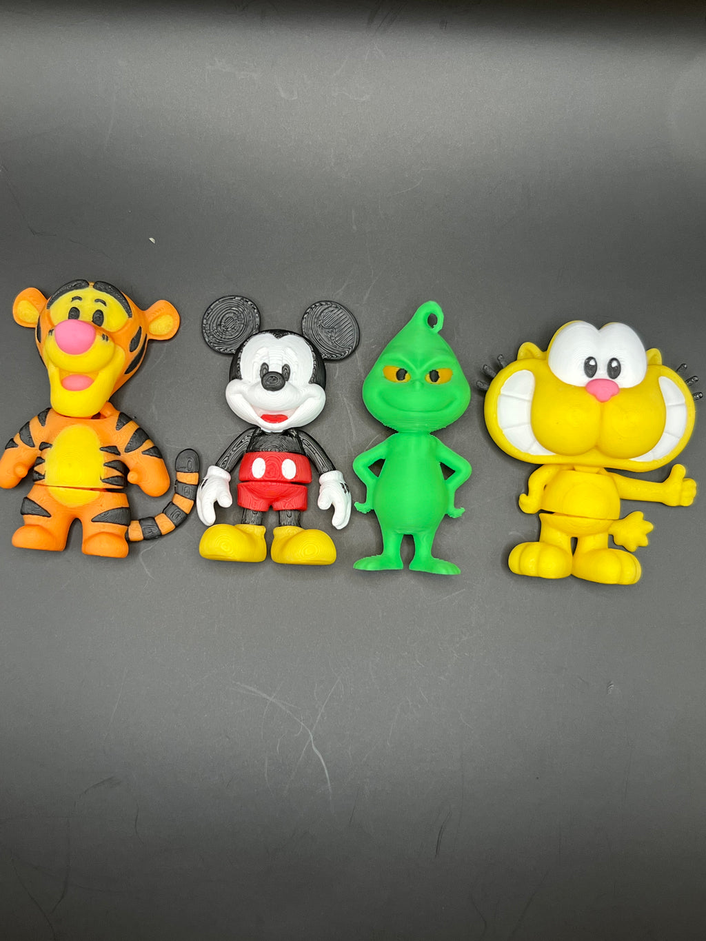 Premium 3D-Printed Cartoon Keychain Bundle – Garfield, Grinch & Mickey Mouse