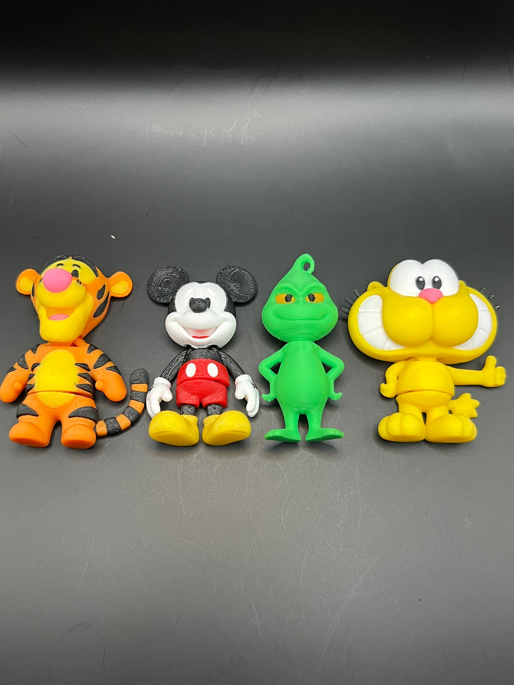 Premium 3D-Printed Cartoon Keychain Bundle – Garfield, Grinch & Mickey Mouse